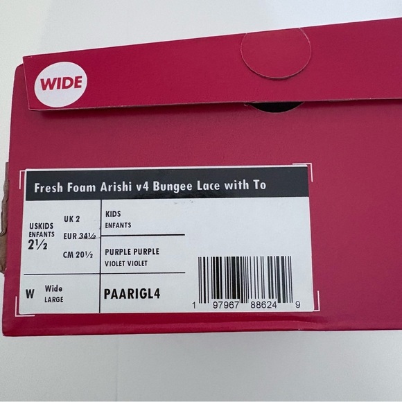 Kids New Balance Fresh Foam Arishi Sneakers Shoes 2 1/2 WIDE Brand New In Box - Picture 6 of 6